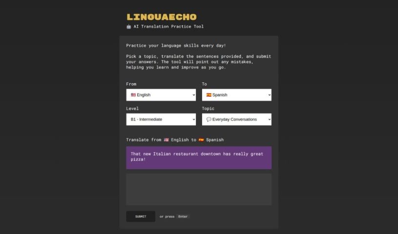 Screenshot of Linguaecho