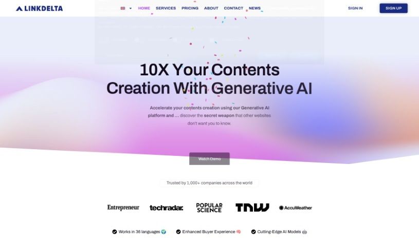 Screenshot of Linkdelta