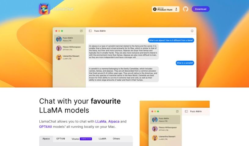 Screenshot of LlamaChat