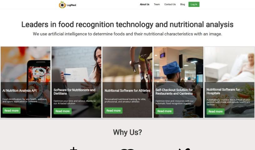 Screenshot of LogMeal Food AI