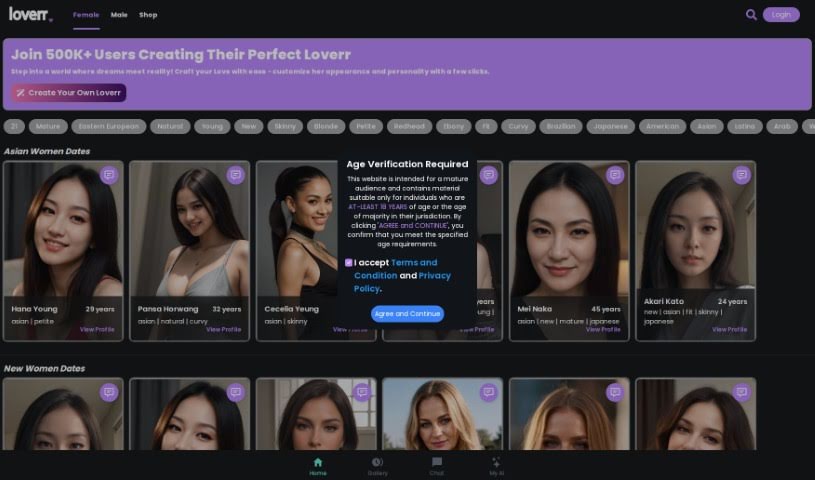 Screenshot of Loverr.ai