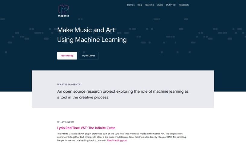 Screenshot of Magenta Studio