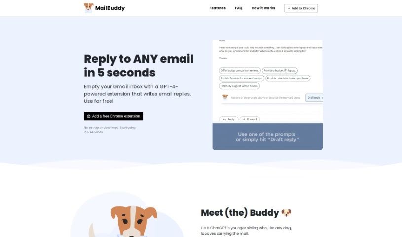 Screenshot of MailBuddy