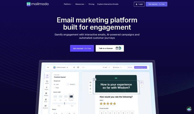 Screenshot of Mailmodo