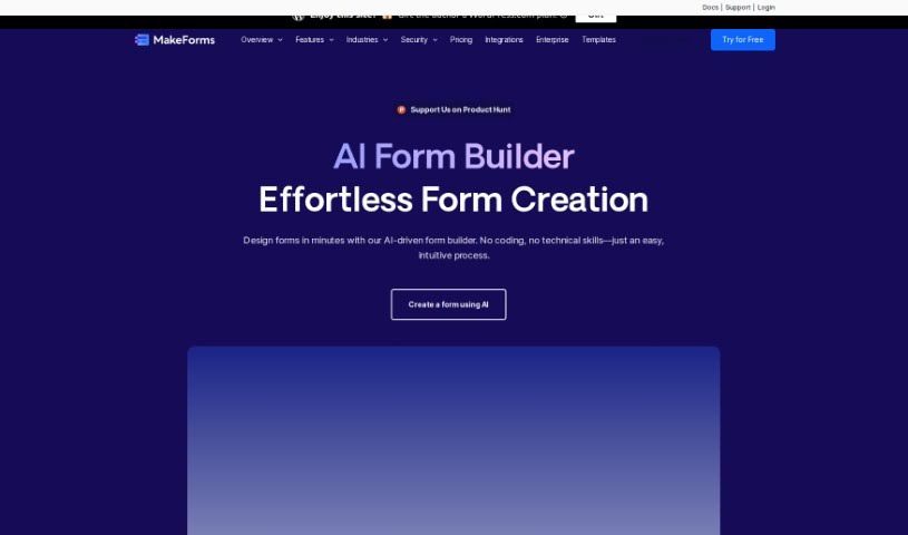 Screenshot of MakeForms AI Form Builder