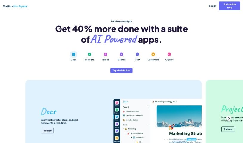 Screenshot of Matilda Workspace