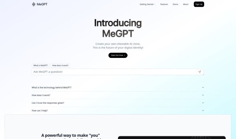 Screenshot of MeGPT