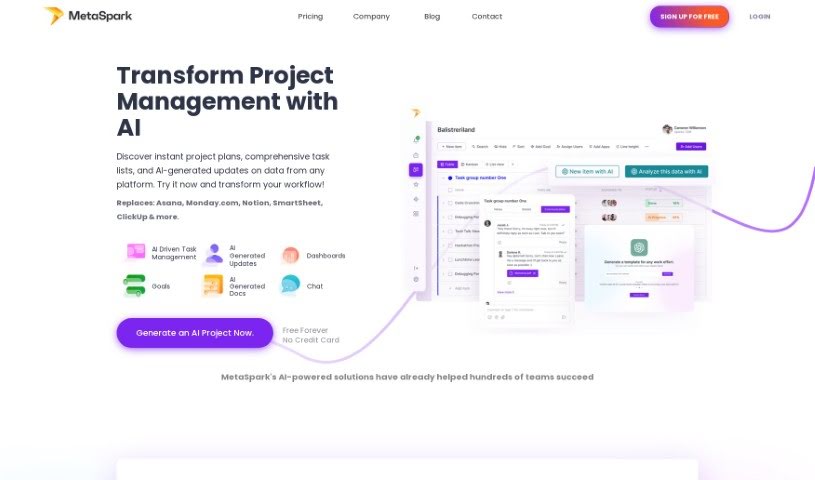 Screenshot of Metaspark