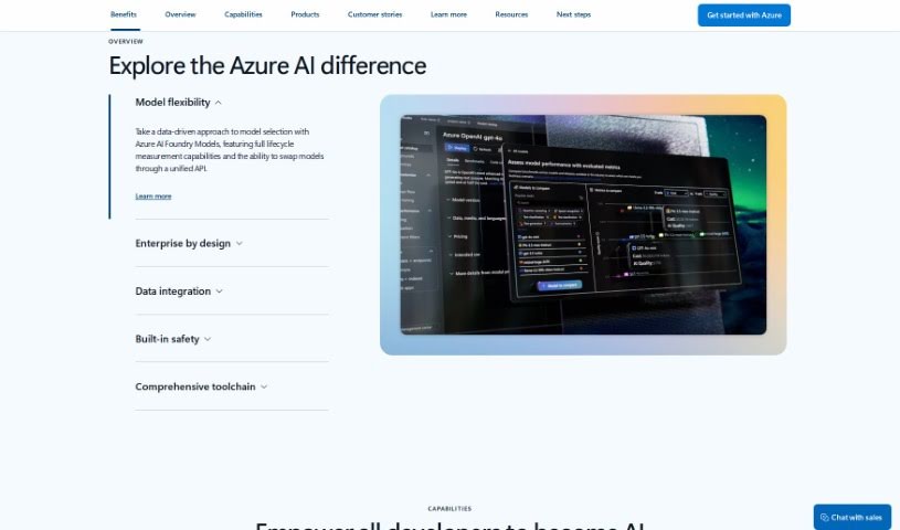 Screenshot of Microsoft Azure AI