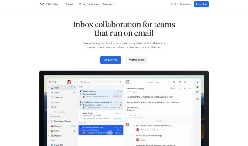 Screenshot of Missive