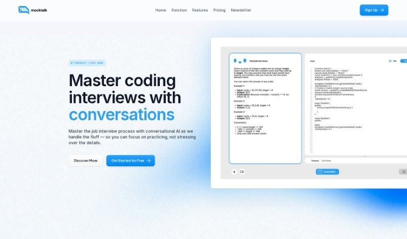 Screenshot of Mocktalk