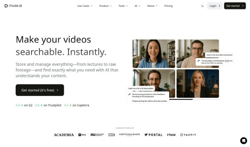 Screenshot of Muse.ai