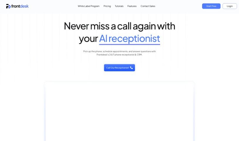 Screenshot of My AI Front Desk