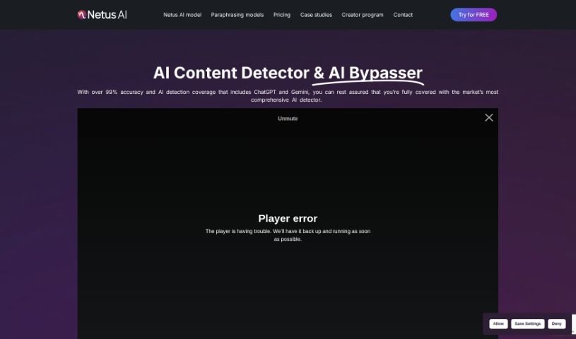 Screenshot of Netus AI Bypasser