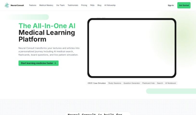 Screenshot of Neural Consult