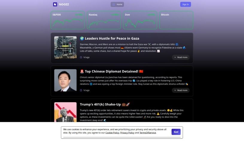 Screenshot of Noozz