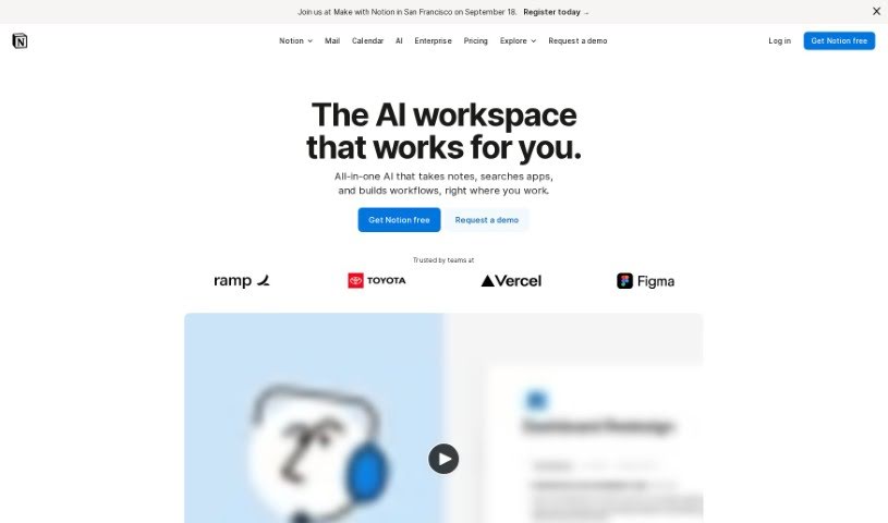Screenshot of Notion AI