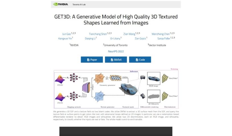Screenshot of NVIDIA Get3D