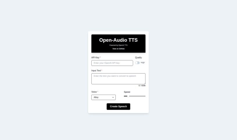 Screenshot of Open-Audio TTS