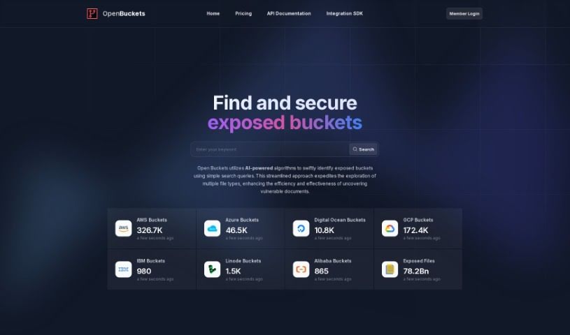 Screenshot of OpenBuckets