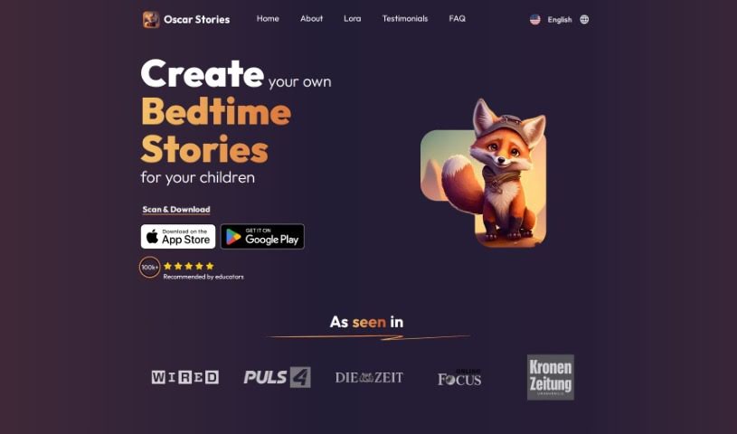 Screenshot of Oscar Stories