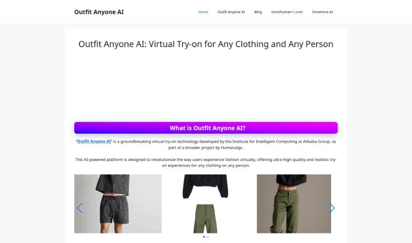 Screenshot of Outfit Anyone Ai