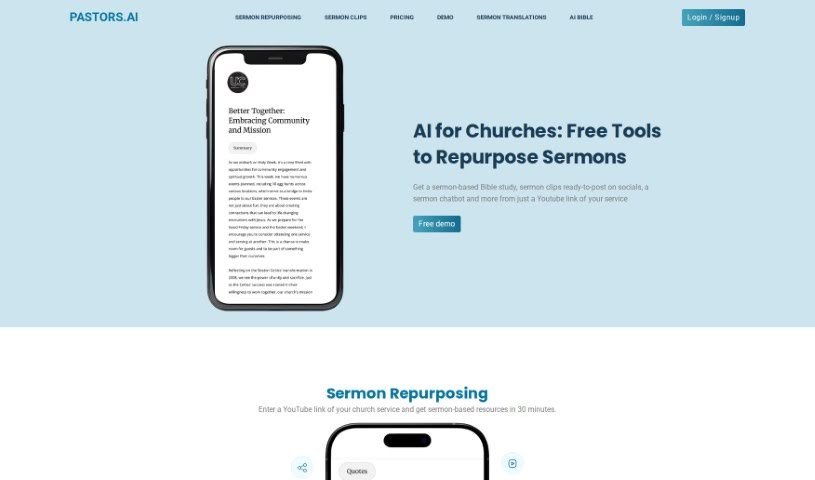 Screenshot of Pastors.AI