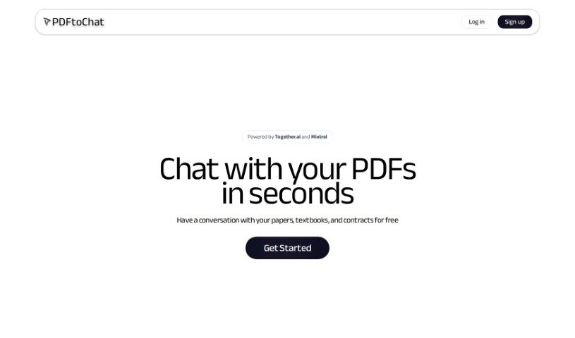 Screenshot of PDFtochat