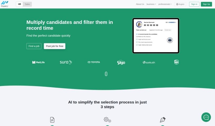 Screenshot of PeakU
