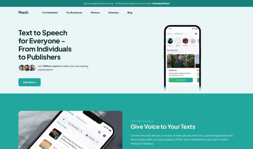 Screenshot of Peech