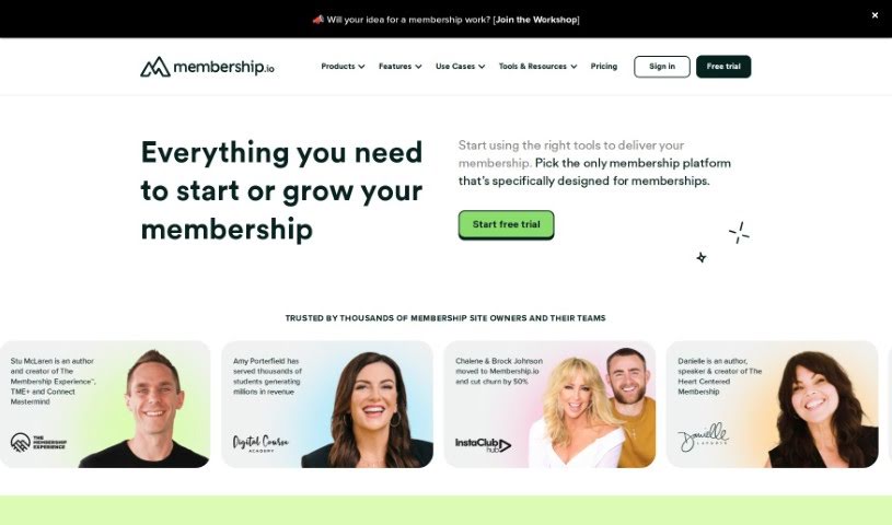 Screenshot of Membership.io